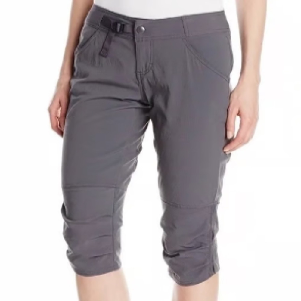 Prana Jasmine Knicker Rip-Stop active wear hiking capri pants gray women’s 0